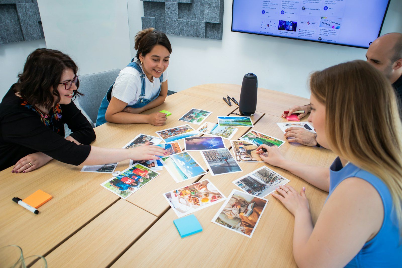 A small group working together at a table